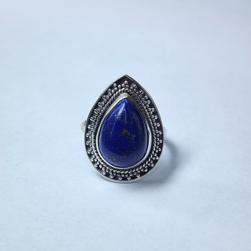 Anillo lágrima de Lapizlázuli