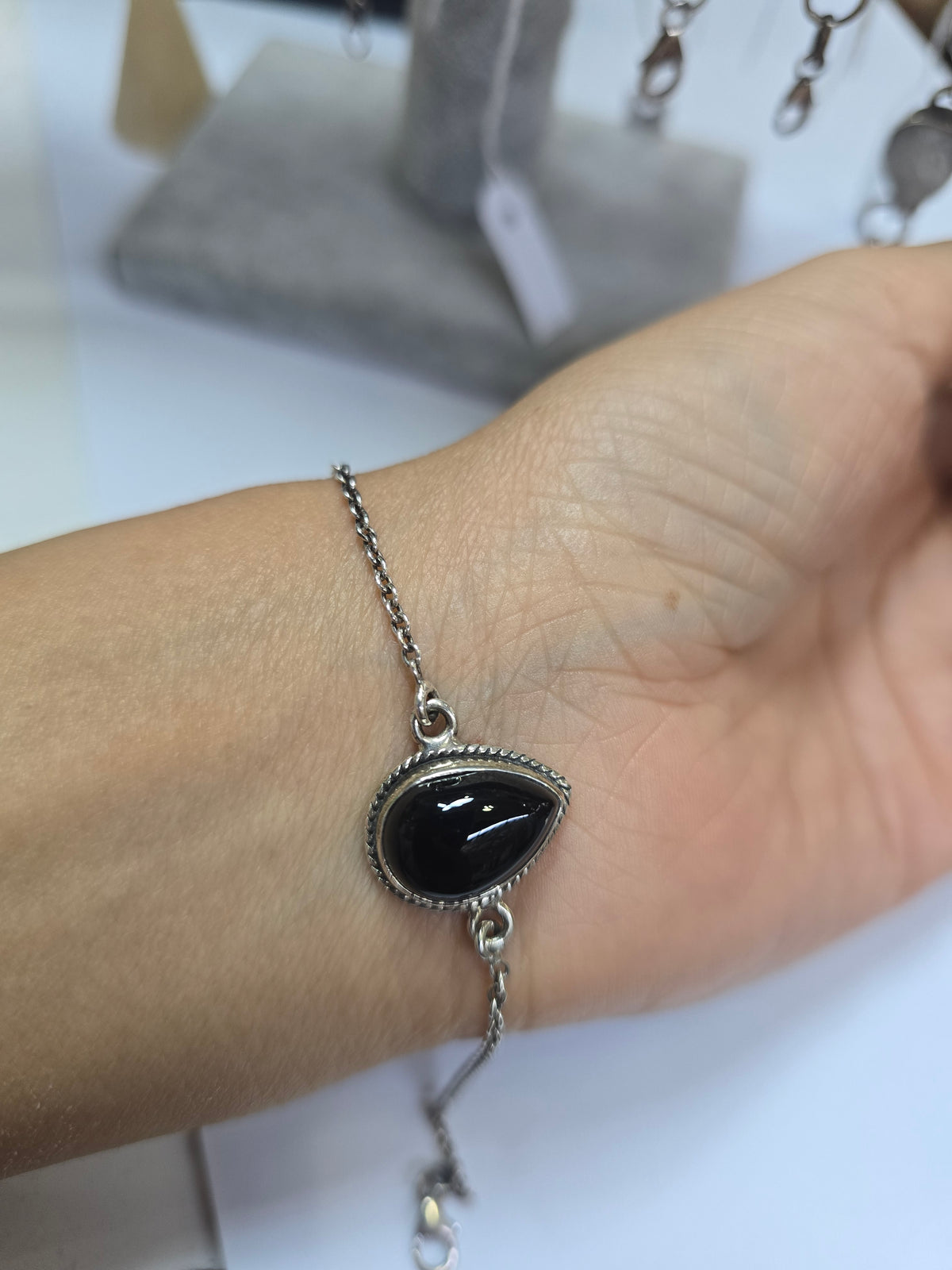 Pulsera plata onix