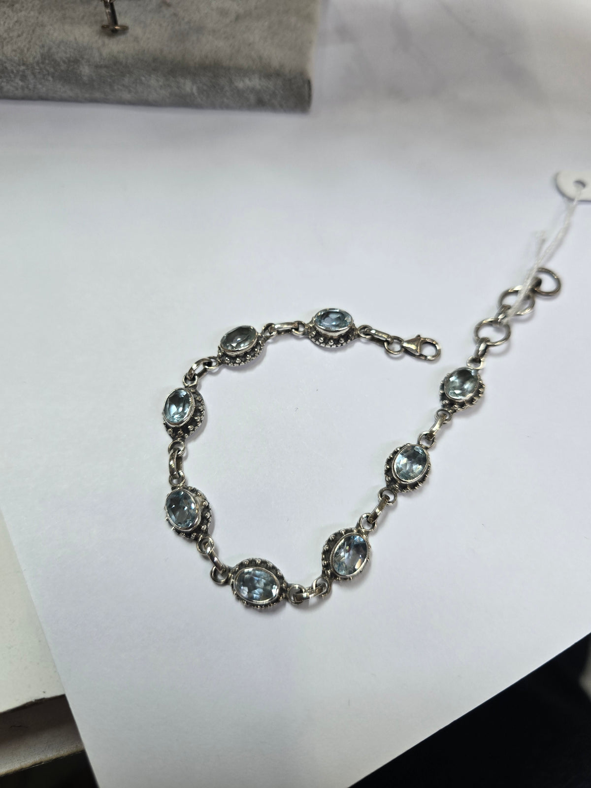 Pulsera plata 925 topacio azul
