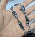 Pulsera plata perla negra