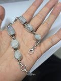 Pulsera plata piedra luna arcoiris