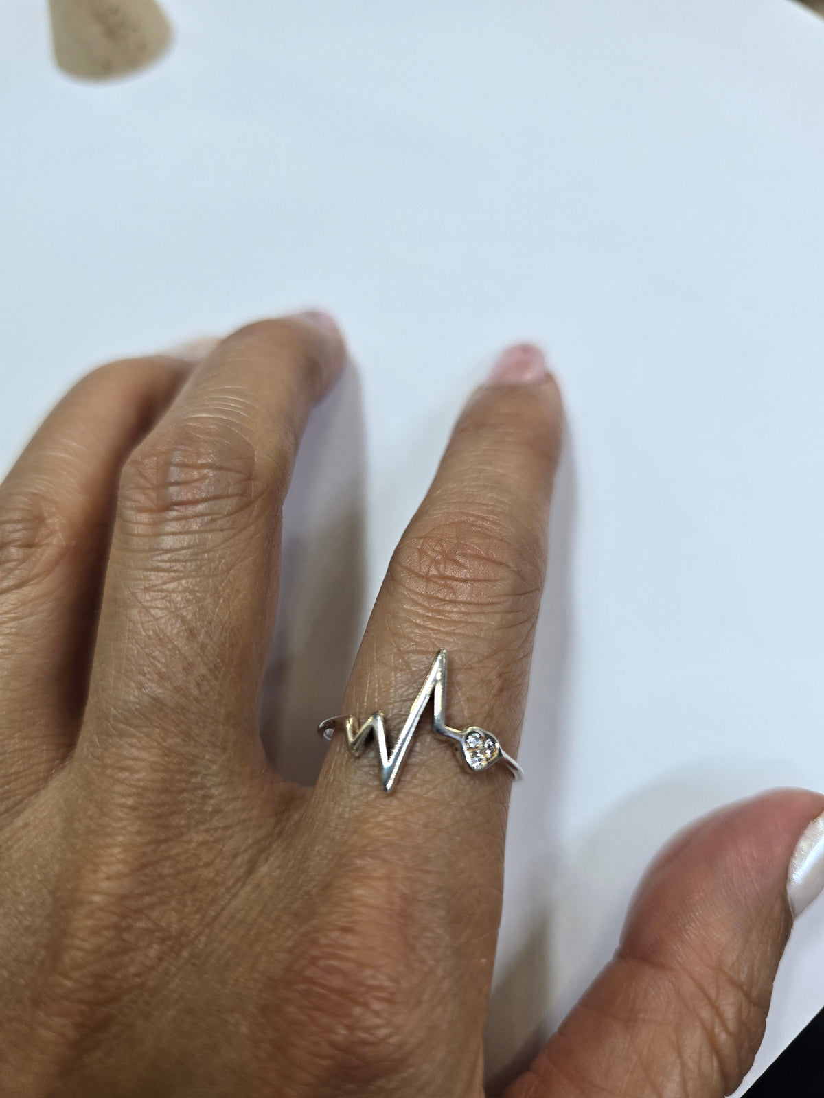 Anillo plata símbolo latidos